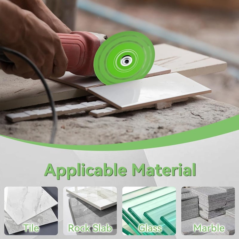 JonPhoe Glass Cutting Disc 4.5 Inch for Angle Grinder, Ultra-Thin Diamond Saw Blade Wheel for Glass Tile Marble Ceramic Jade (5Pcs 4.5") - Image 3